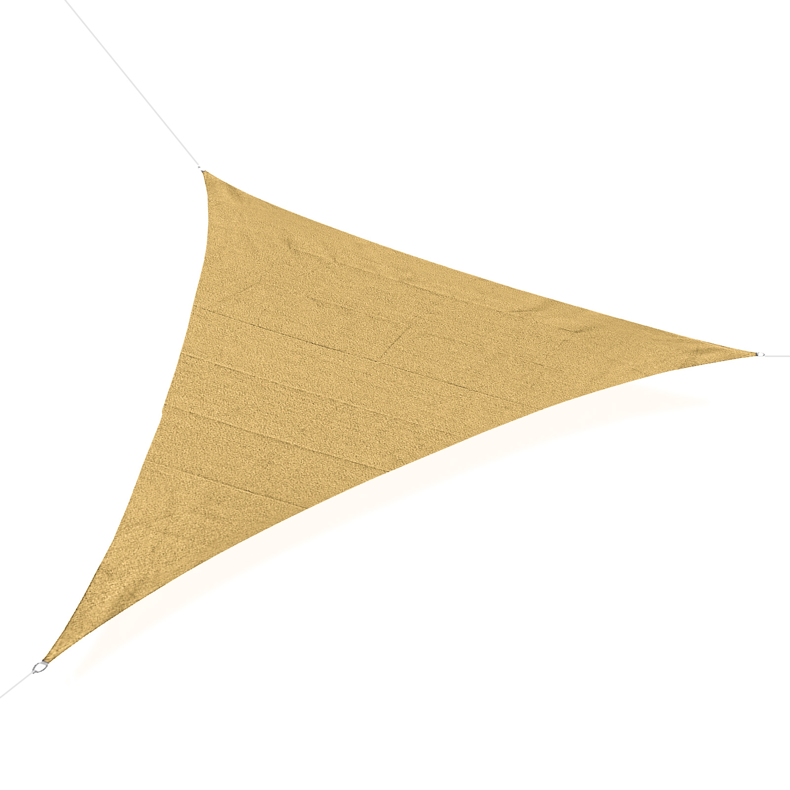 Outsunny Großes dreieckiges Sonnensegel 5 x 5 x 5 m aus UV-beständigem HDPE Sand