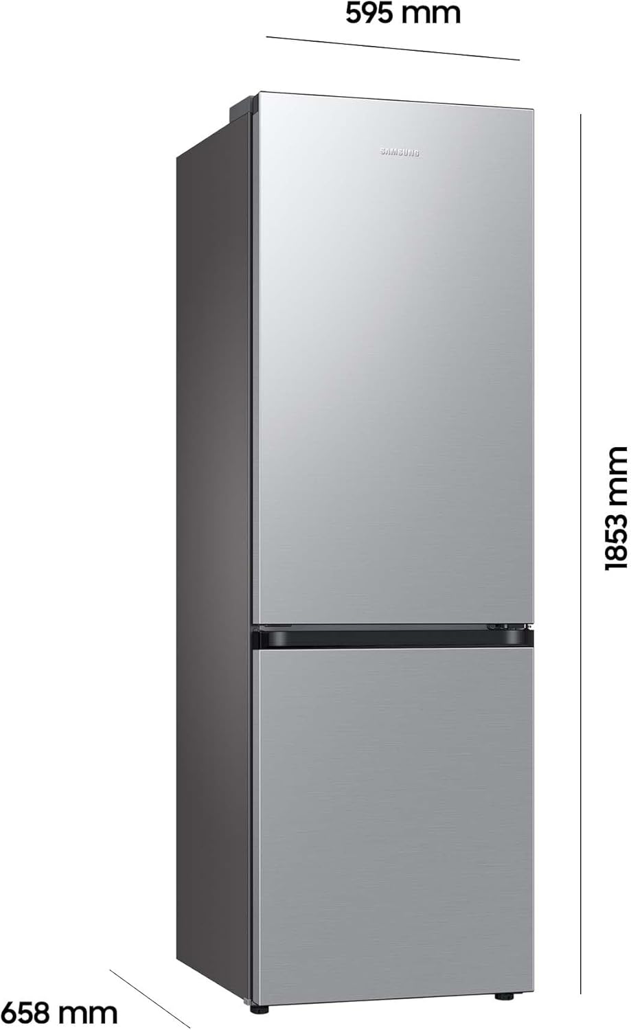 Samsung Kühl-Gefrier-Kombination, Kühlschrank mit Gefrierfach, 203 cm, 390 l Gesamtvolumen, 114 l Gefrierteil, AI Energy Mode, Edelstahl-Look, RL38C600CSA/EG