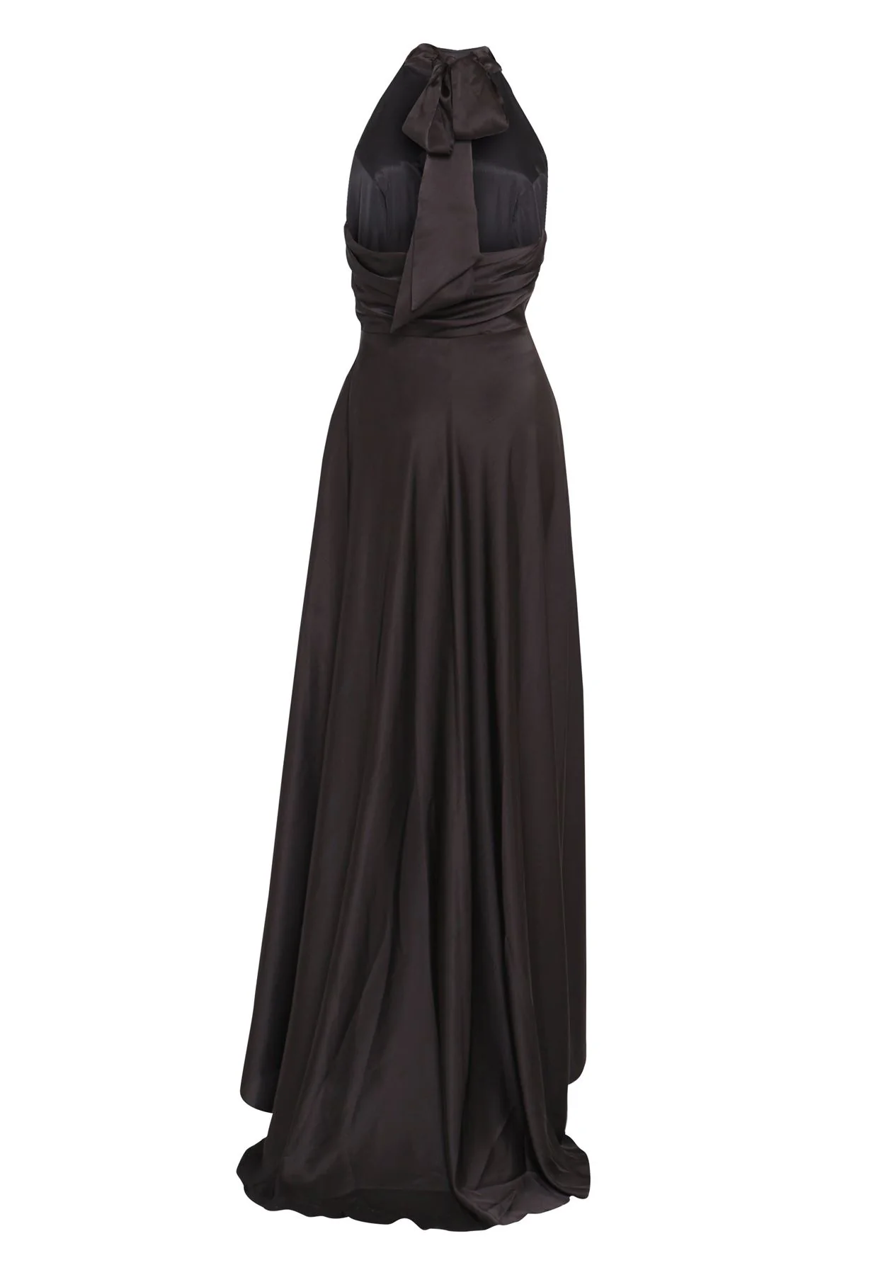 Cleo Black Halterneck Bias-Cut Maxi-Dress