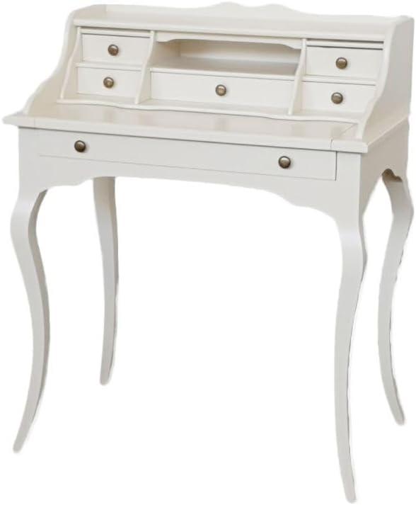 Vicentini arreda SCRIVANIA SCRITTOIO IN LEGNO MASSICCIO GAMBE PROVENZALI MOD VENEZIA BIANCO