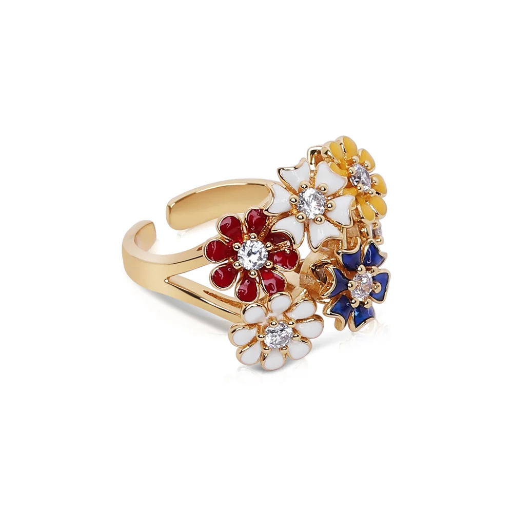 Newbridge Silverware Revolving Cluster Floral Ring