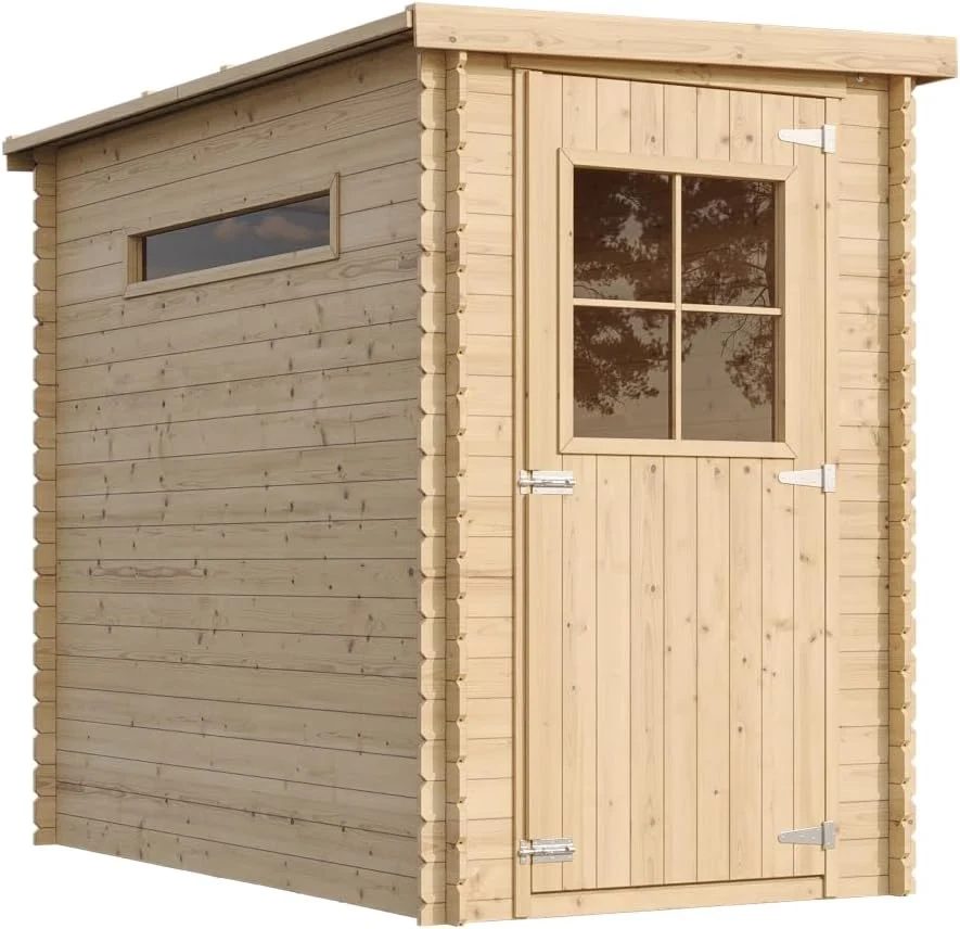 Gartenhaus Holz, Gerätehaus B144xL239xH198 cm/ 2.63 m2 Lagerschuppen für Garten, Fahrrad Schuppen, Geräteschuppen Holz, M306