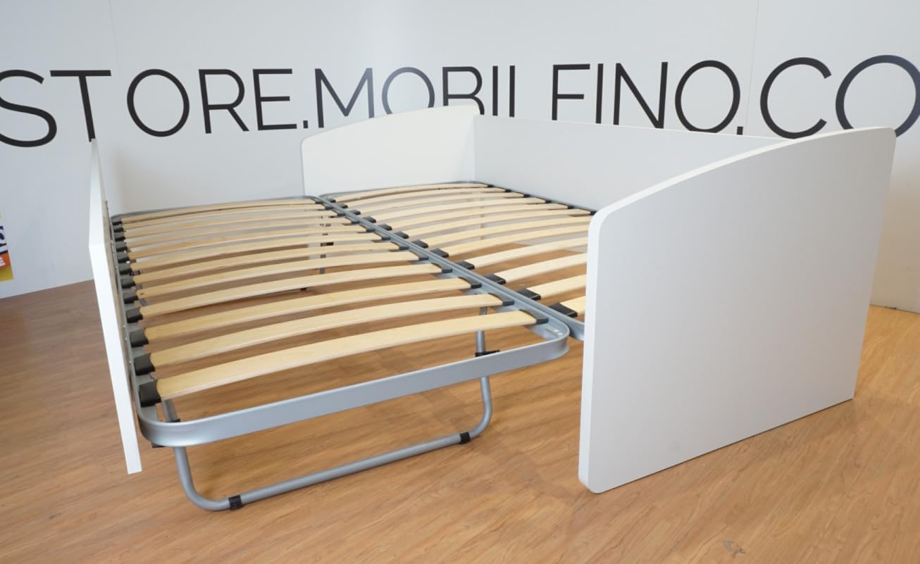 Divano Letto Singolo con Secondo Letto Estraibile – Design Funzionale - Bianco