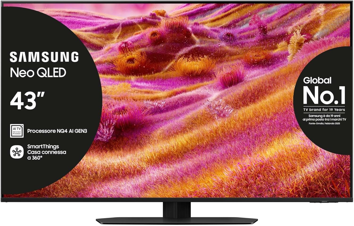 Smart TV 43'' QE43QN94FATXZT Neo QLED 4K Mini LED, NQ4 AI Gen3 Processor, 4K AI Upscaling Pro, Glare Free, Motion Xcelerator 165Hz, Dolby Atmos & OTS+, NeoSlim Design, 2025