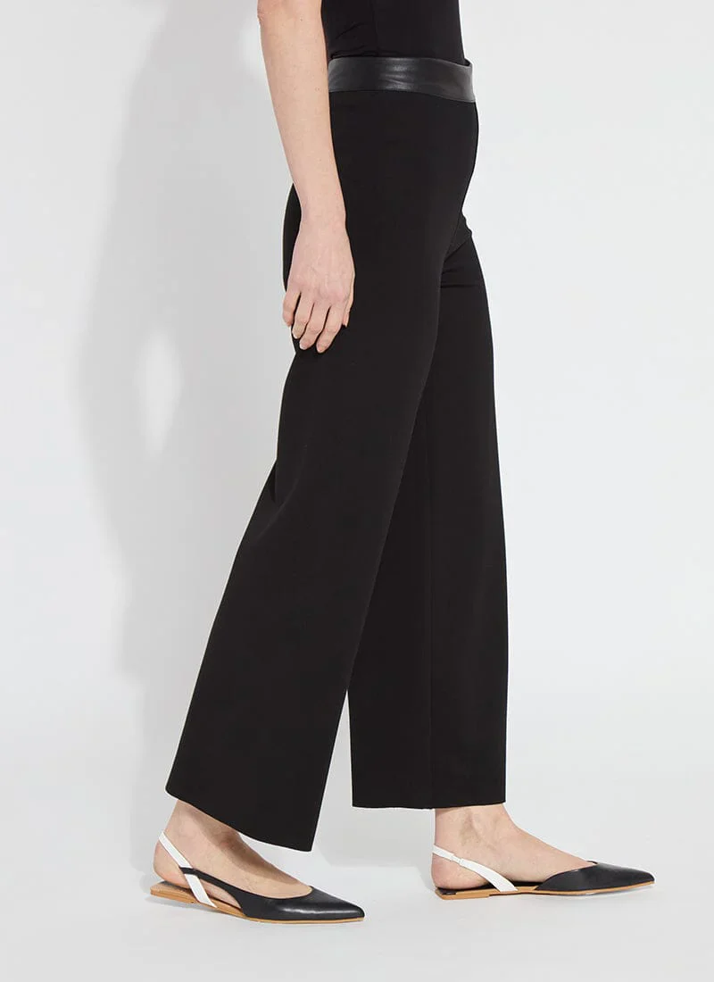 Denver Hi-Waist Wide Leg Ponte Trousers in Black by Lysse