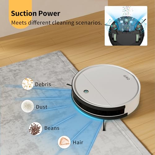 OKP Life Robot Vacuum K5 with 2500Pa Suction, Vacuum Robot Compatible with Alexa/APP/Wi Fi, Self Charging Super Mini Quiet Robotic Vacuum for Carpets and Hard Floors for Pet Owners