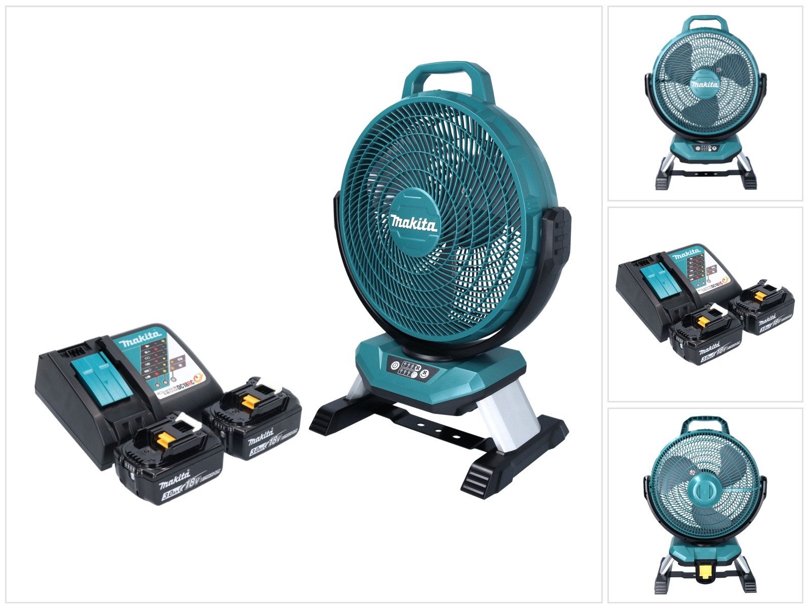 Akku-Standventilator DCF 301 RF Akku Ventilator Lüfter 18 V 33 cm + 2x Akku 3,0 Ah + Ladeg