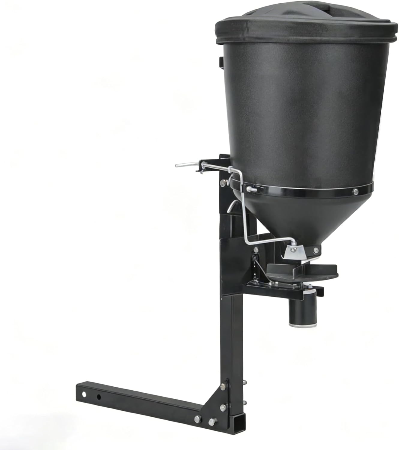 UTVS16 UTV Broadcast Spreader Fits for Salt Grass Seed Fertilizer  Deer Feeder Seed and More All Season Spreader 150 lb. Capacity Black