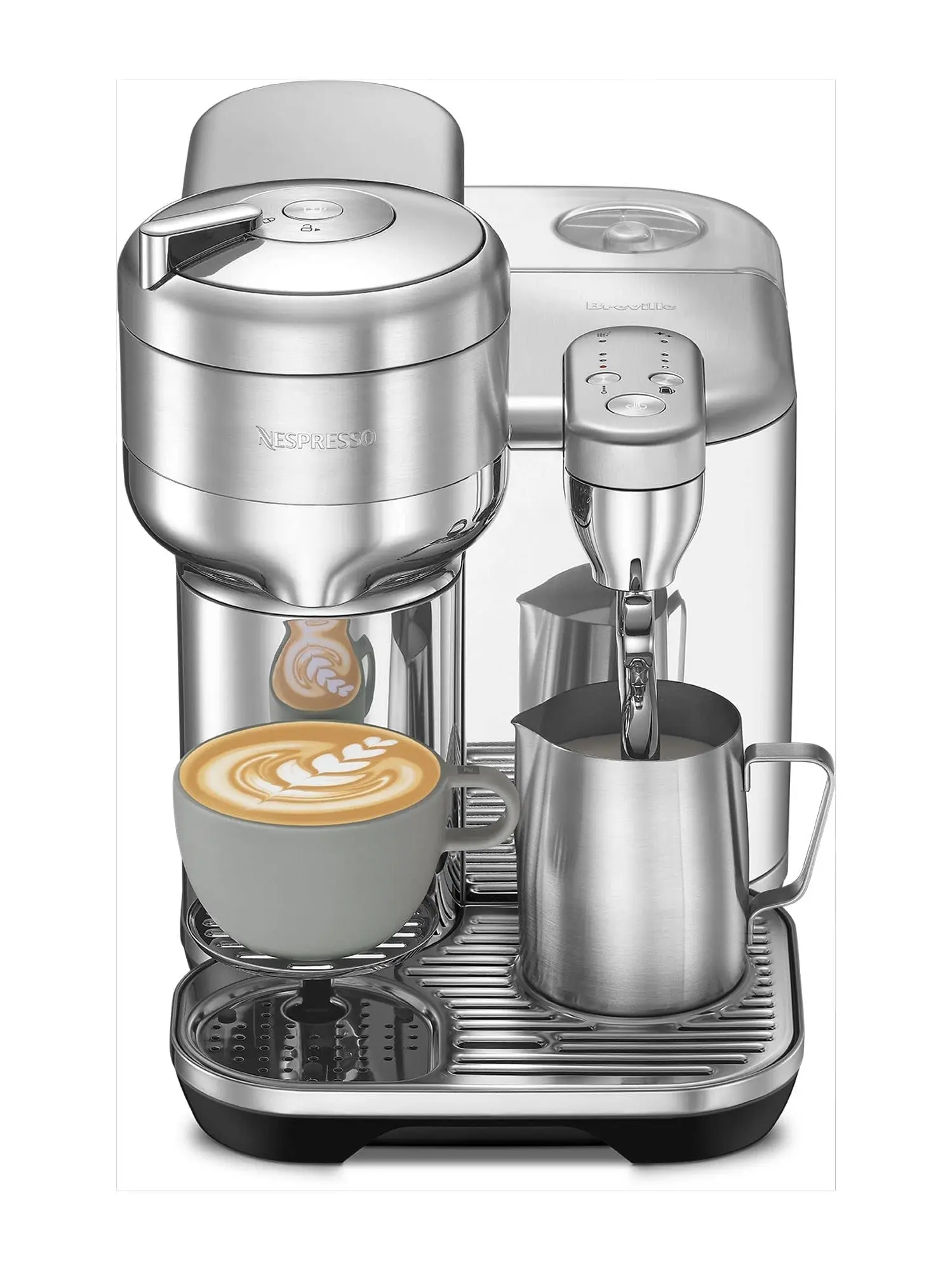 Nespresso Vertuo Creatista Coffee Maker, Brushed Stainless Steel, 2L Capacity, Milk Frother, 6 Sizes, Quick Heat Up, Compatible with Vertuo Capsules