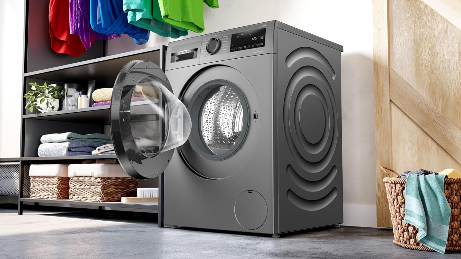 BOSCH WAN28127 Waschmaschine Serie 4, Frontlader mit 8kg Fassungsvermögen, 1400 UpM, Iron Assist, Active Water Plus, EcoSilence Drive, Speed Perfect, Weiß, 60cm