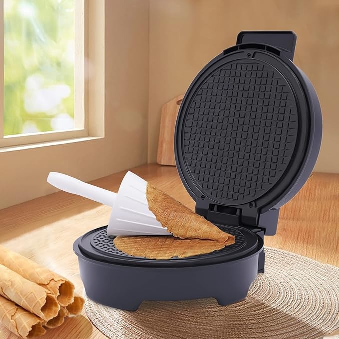 POTYYH Piastra per waffle e coni elettrici, 1200 W, con rivestimento antiaderente, temperatura regolabile, per la produzione di sacchetti gelati e sacchetti per cialde