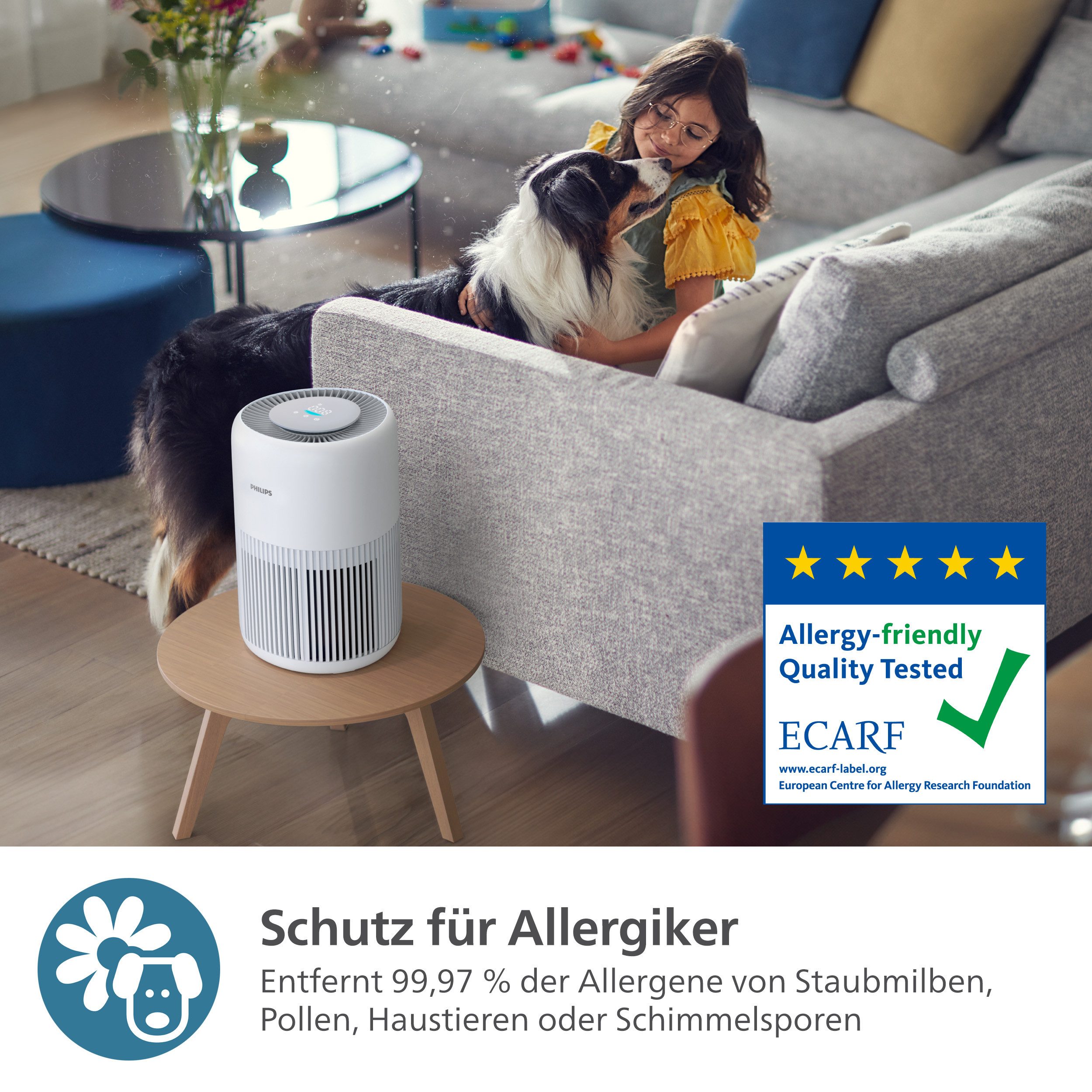 Luftreiniger AC0920/10 PureProtect Mini 900 Series, Luftreinigungsrate 250 m³/h