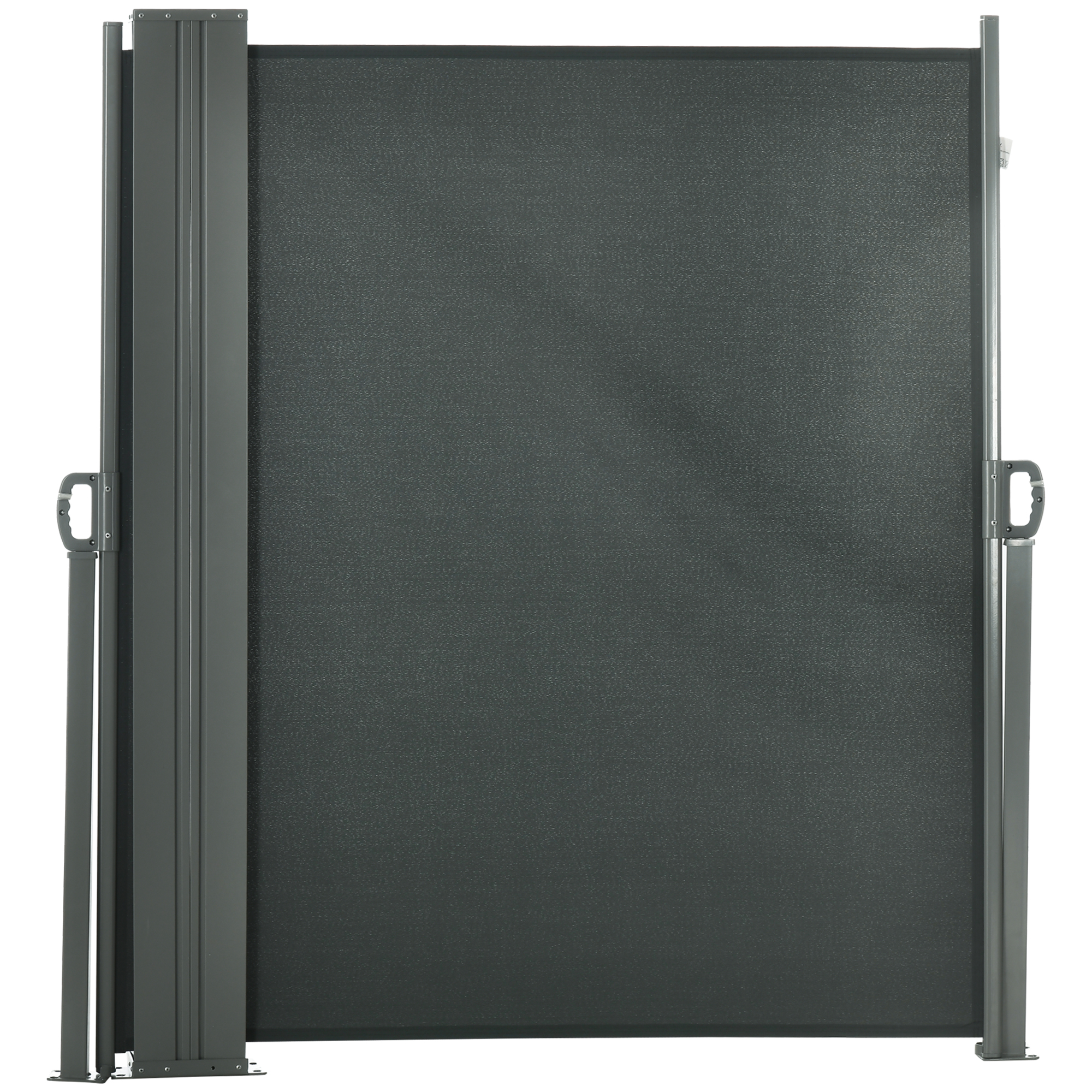 Outsunny Doppelter seitlicher ausziehbarer Sichtschutz Windschutz Paravent 6L x 1,80H m UV-beständig Grau