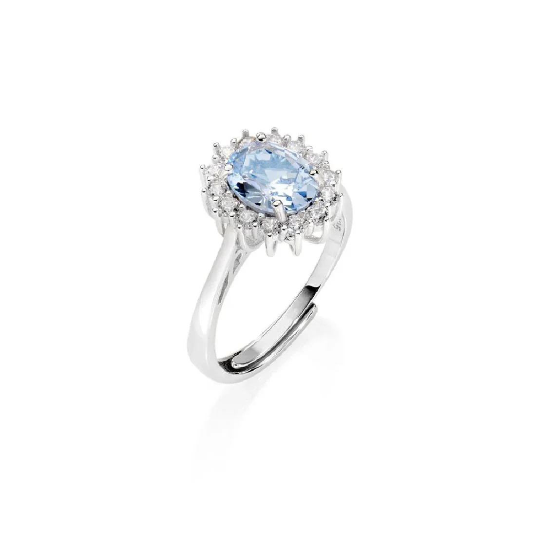 Anello Amen Royal Lady con pietra azzurra ovale ANLDGBBAC