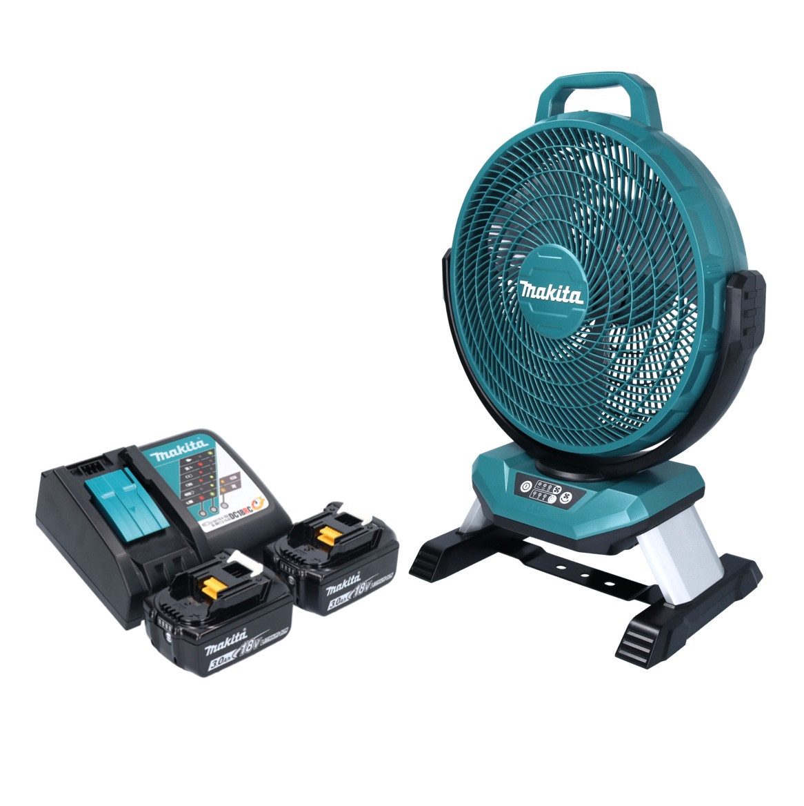 Akku-Standventilator DCF 301 RF Akku Ventilator Lüfter 18 V 33 cm + 2x Akku 3,0 Ah + Ladeg