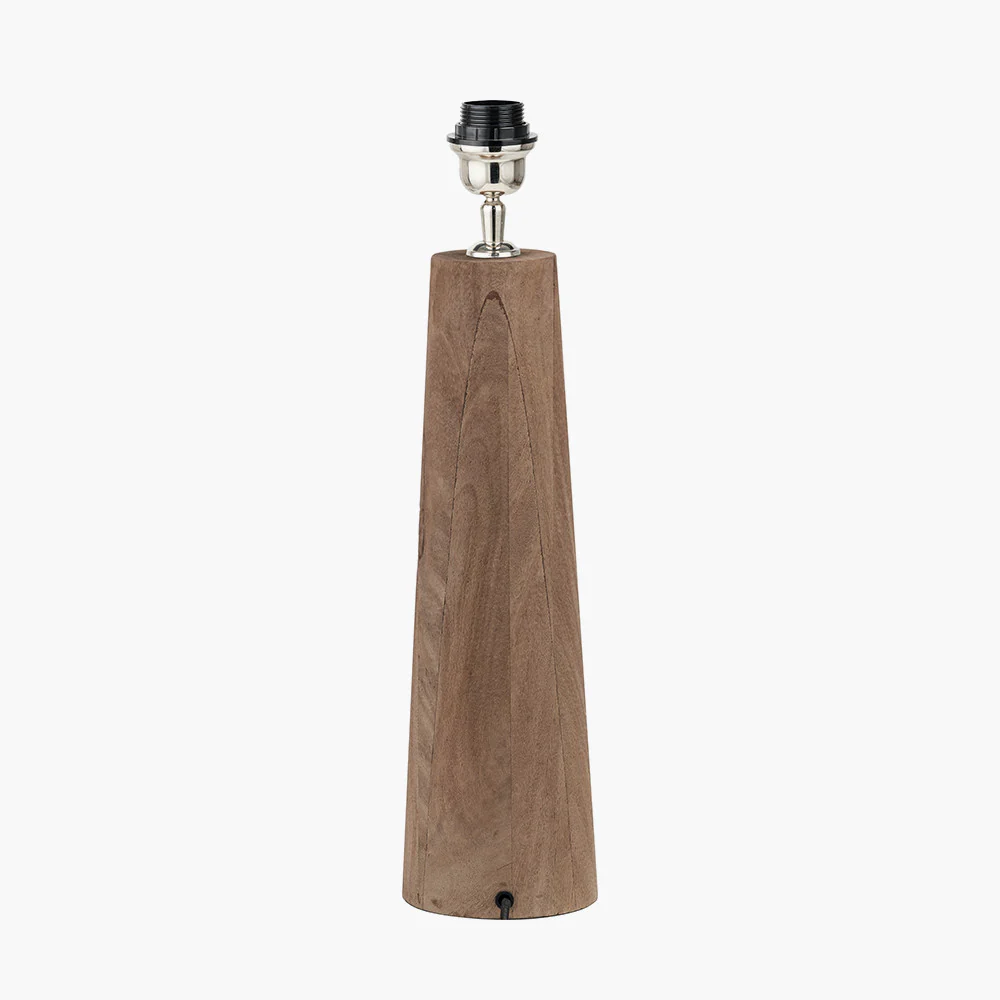 Natural Conical Wood Table Lamp Base �C Sustainably Sourced Solid Timber