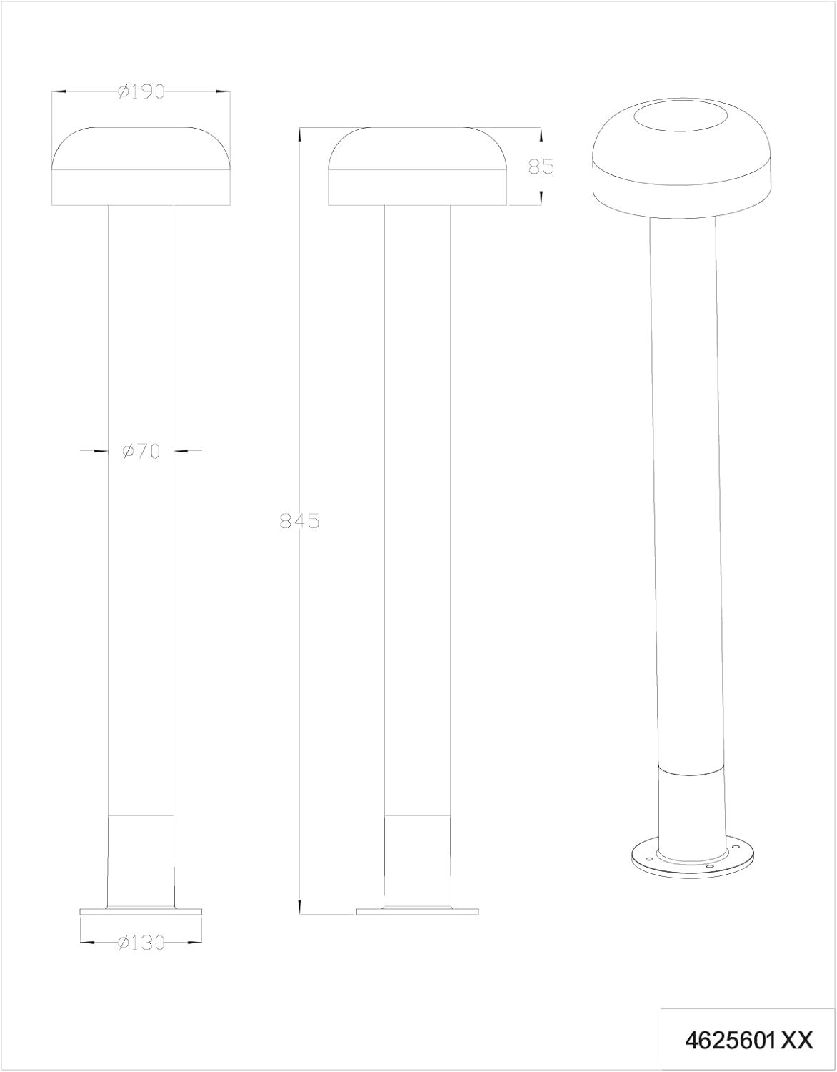 Trio Leuchten Außen Wegeleuchte Fraser 462560135, Aluminium Druckguss Anthrazit/Print Holznachbildung, exkl. 1x E27
