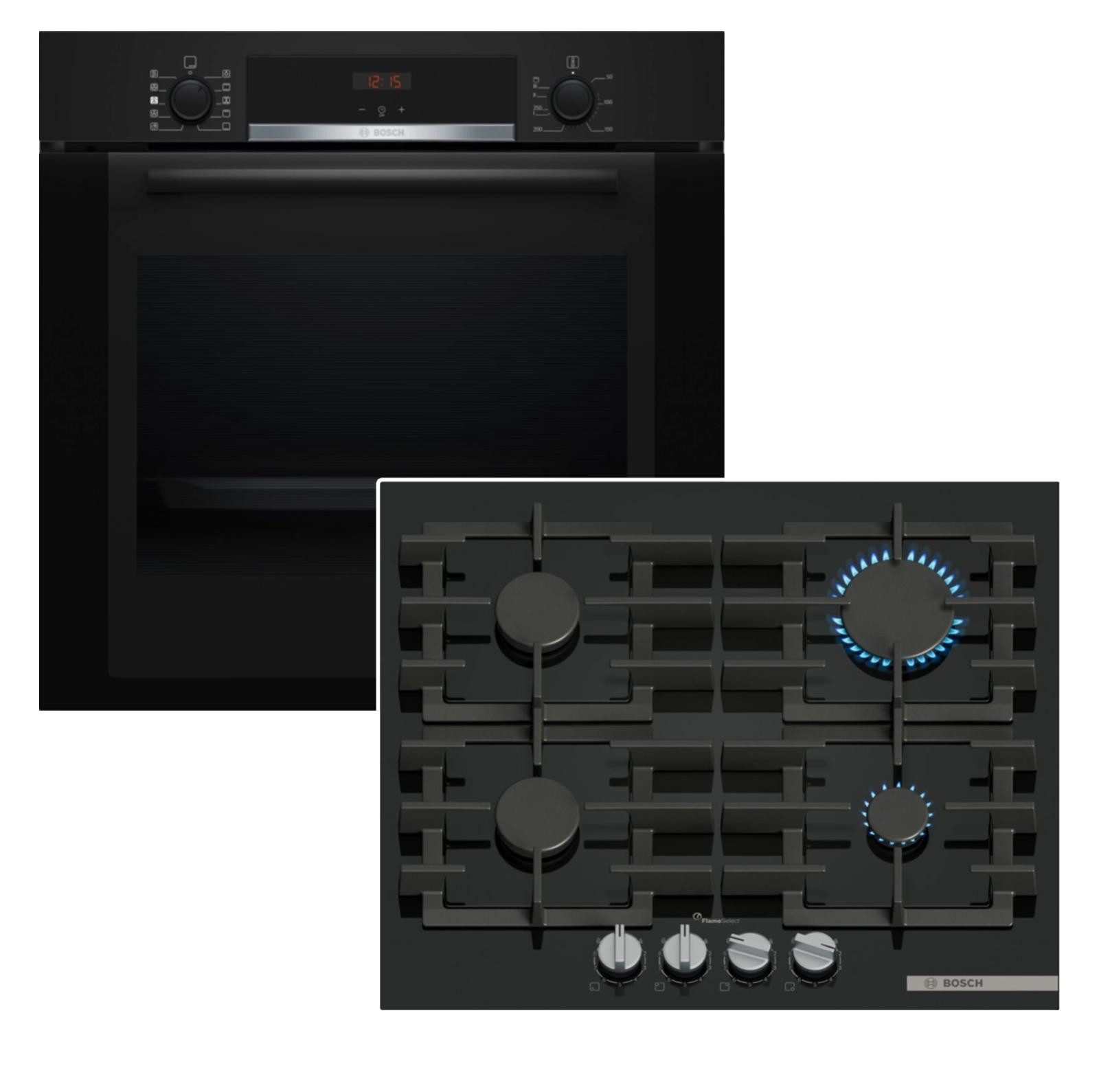 Backofen-Set Dampfbackofen Teleskopauszug EcoClean + Gaskochfeld FlameSelect