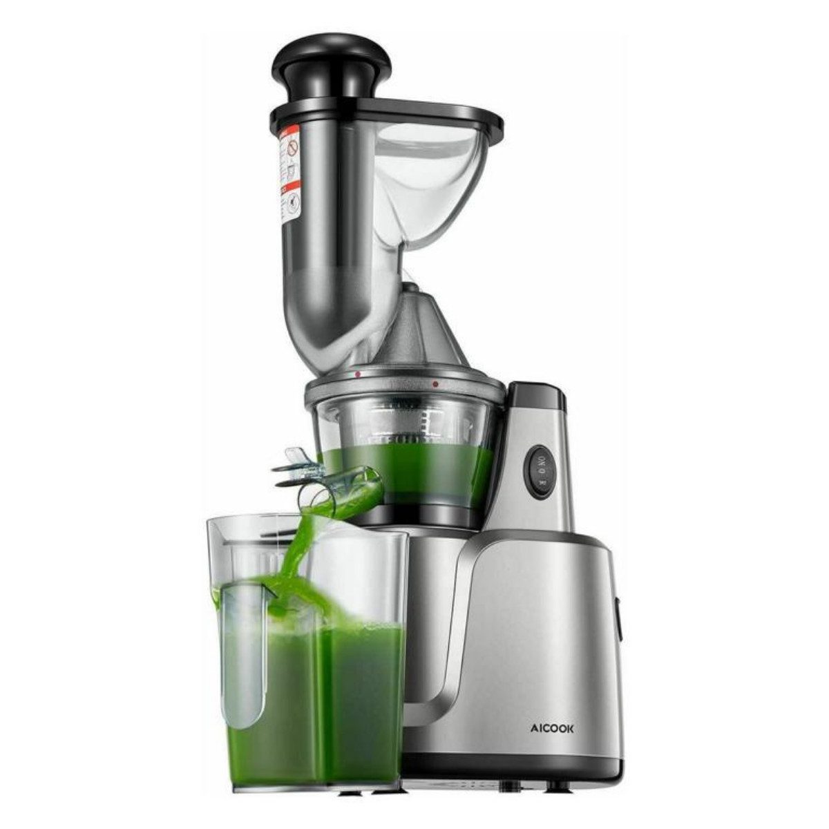 Entsafter Elektrischer Slow Juicer mit 75mm Einfüllöffnung Tropfstop Saftpresse