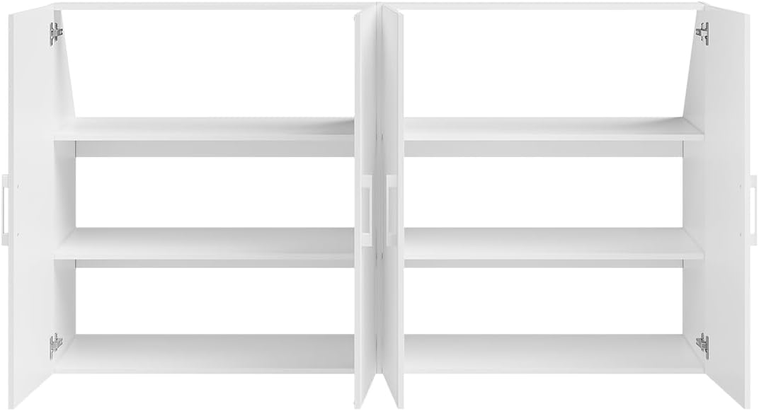 Bellamio Aland Dachschräge Regal in weiß – Dachschrägenschrank mit 4 Türen & 6 Fächern – Bücherregal/Kleiderschrank – platzsparender Stauraum für schräge Wände – Nischenschrank 100x179x52 (HxBxT)