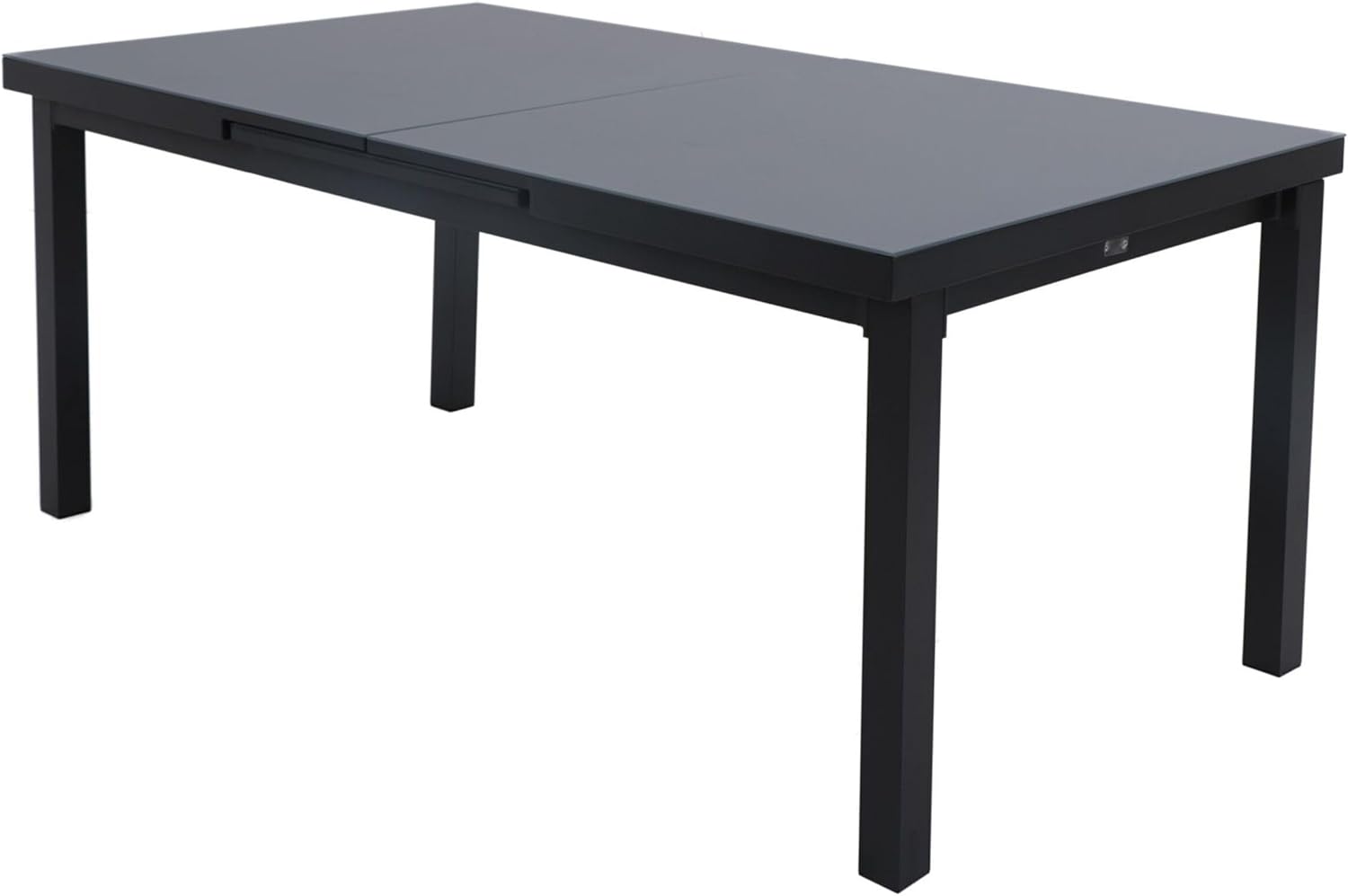 OUTFLEXX Premium Garten-Essgruppe, anthrazit matt, Alu/Textilene, Tisch 180/240x100cm, 8 Klappstühle