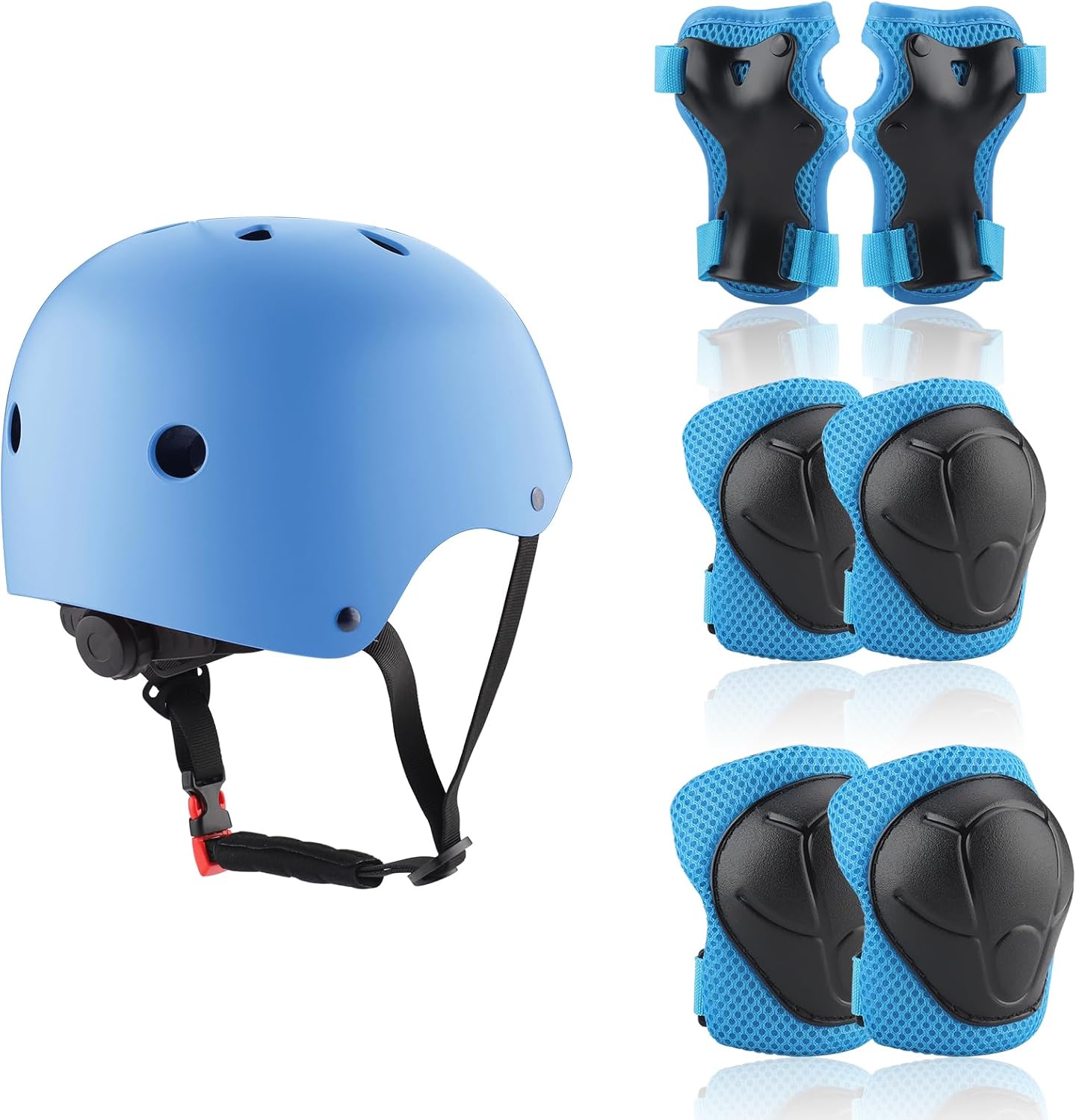 ZWOOS Ginocchiere per bambini con casco, set di protezioni per bambini 3-10 anni