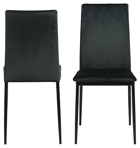 AC Design Furniture Devin Sedia da Pranzo, Poliuretano, Verde Scuro/Nero, H: 92 x B: 43,5 x T: 53 cm : Amazon.it: Casa e cucina
