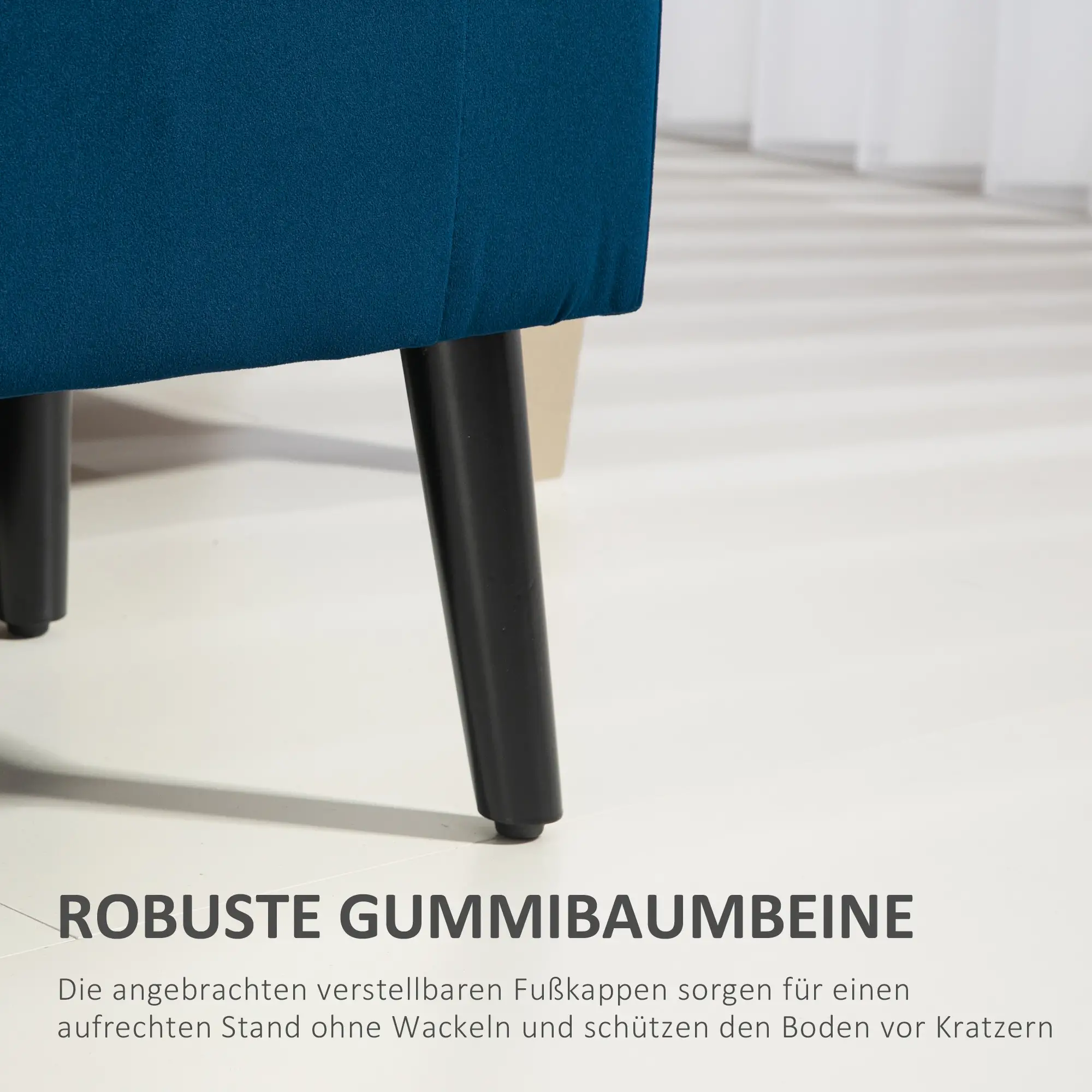 HOMCOM Sitzbank mit Stauraum & Armlehnen, Dunkelblau