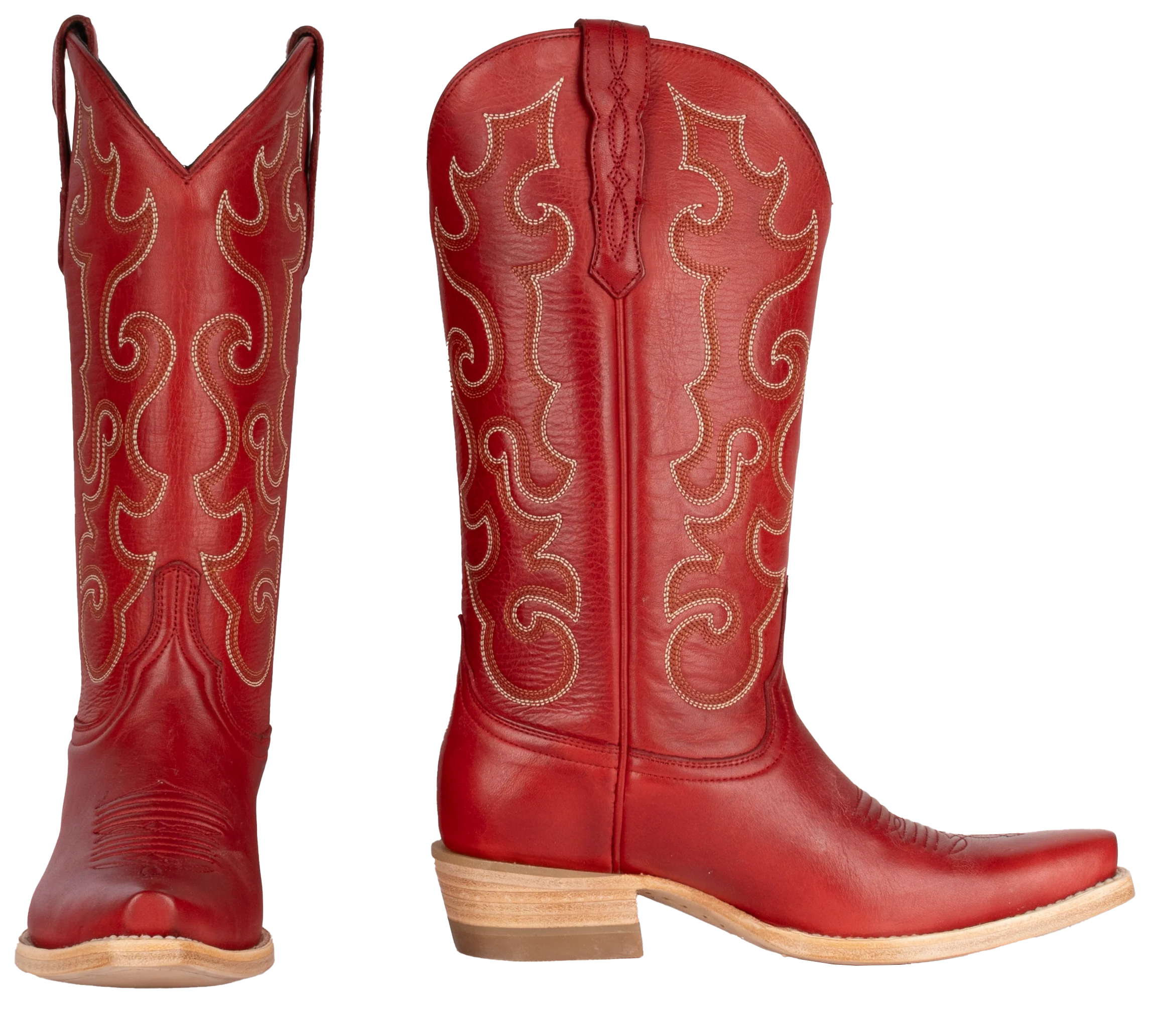 Resistol Boots Cowhide Red - Pointed Toe