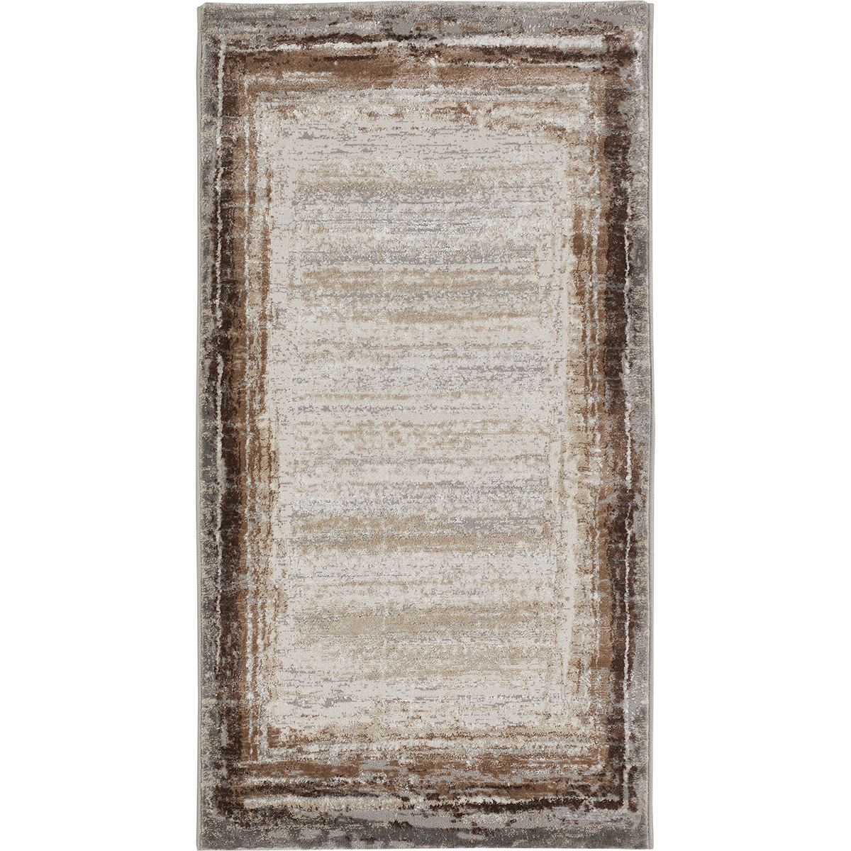 HOMCOM Kurzflor Webteppich Creme-Braun 150 x 80 x 0,9 cm