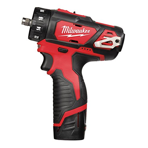 Milwaukee M12BDDXKIT 202C M12 4 in 1 Drill Driver Kit (2 batterie agli ioni di litio da 2,0 ah, caricabatterie, mandrino da 10 mm e testine extra) : Fai da te
