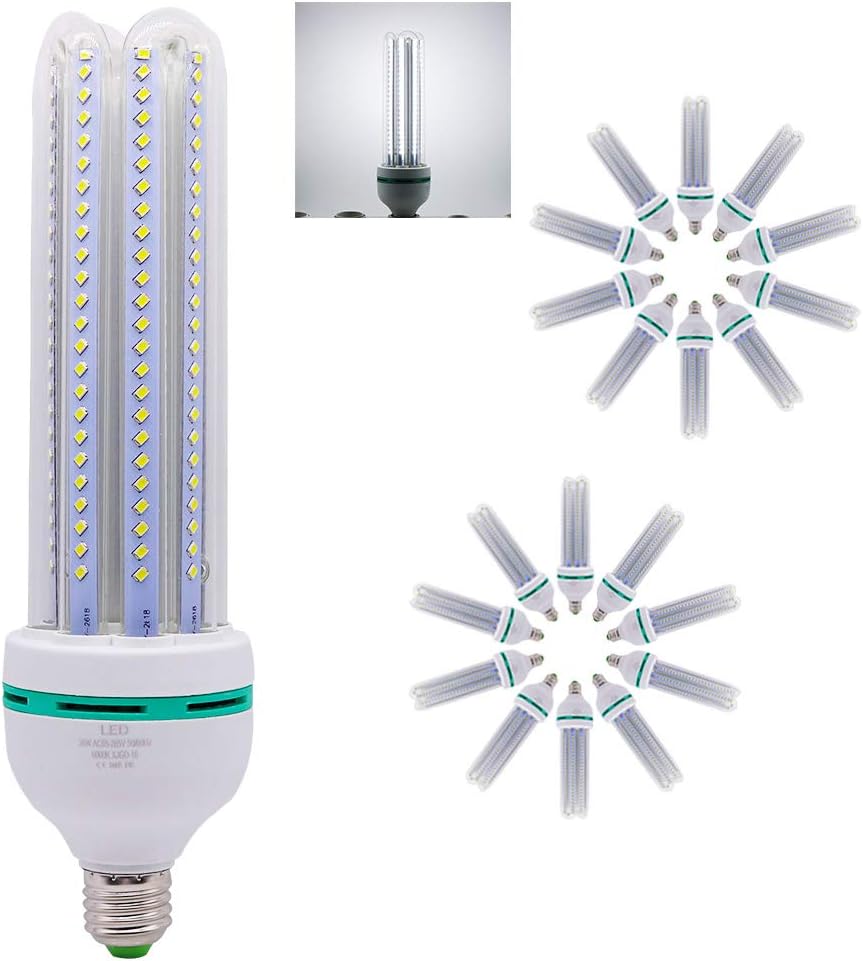 E27 LED Lampe U-Form Glas Glühbirne 32 W LED 3000LM ersetzt 250 W Halogen Leuchtmittel, AC 220 V E27, Kaltweiß (6000 Kelvin), Speichern 90% Energie,LED Energiesparlampe, 20 er Pack