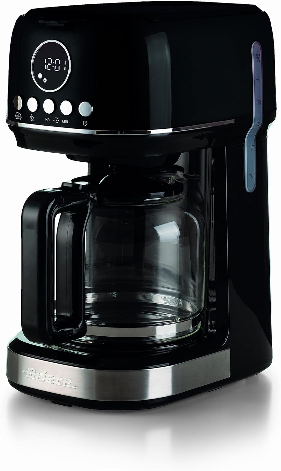 Ariete 1396 Drip coffee maker Modern, American coffee, Capacity up to 15 cups, Heating base, LCD display, Removable and washable filters, Black
