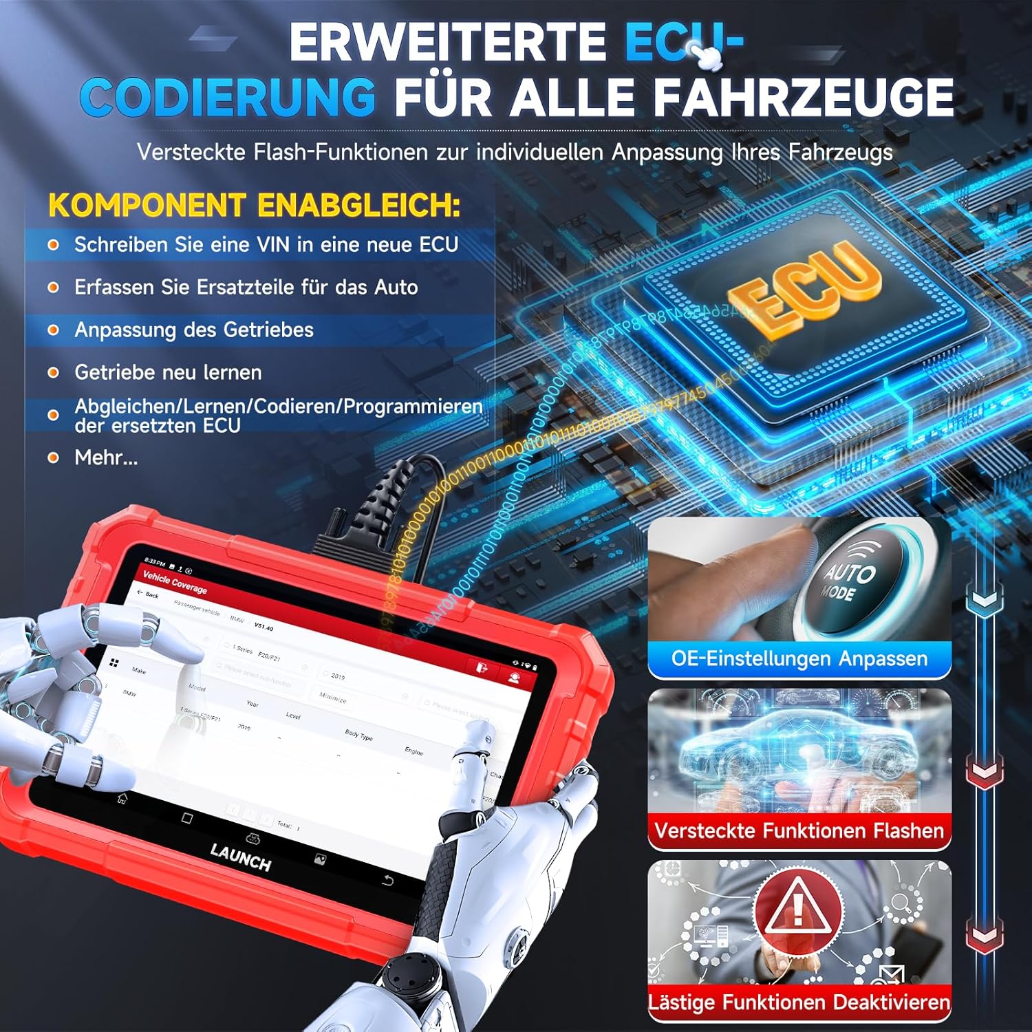 Launch CRP123I V2.0 OBD2 Diagnosegerät Auto, 4 Systeme Auslesegerät Auto, Launch Diagnosegerät mit Öl/EPB/DPF/SAS/BAS/BMS/Drosselklappe Reset, Auto VIN, Batterie-Test, Lebenslanges Update Scan Tool