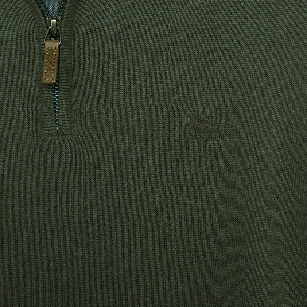 Magee | Carn 1/4 Zip Jumper  - Moss Green