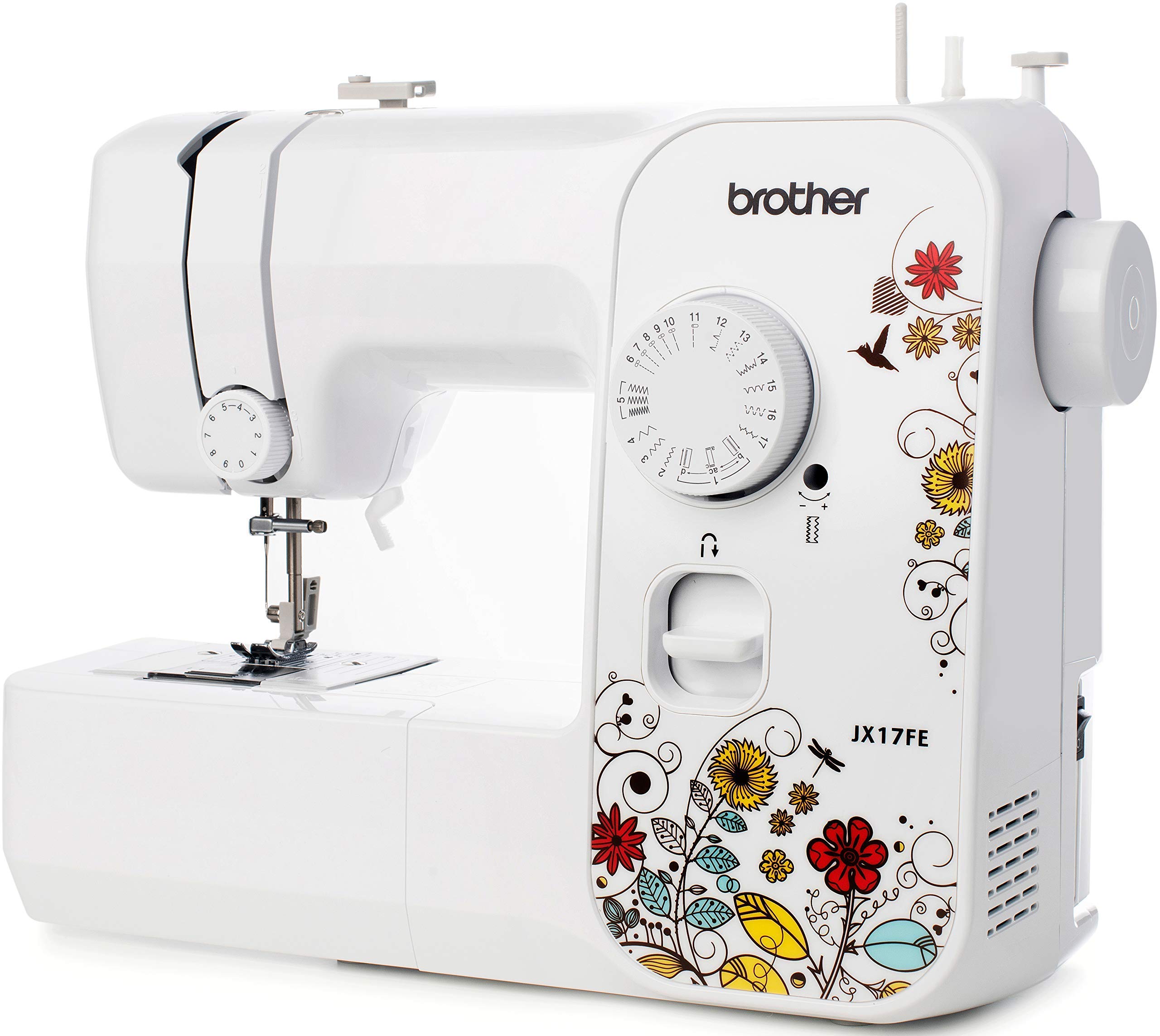 Brother JX17FE Nähmaschine für Anfänger 17 Nähprogramme Freiarm Jeans Reparaturen automatischer Einfädler