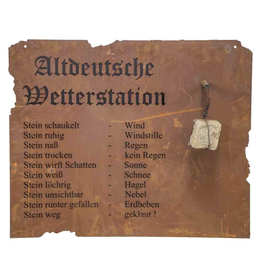Wetterstation in braun, Stahlblech - 80x70x80cm (BxHxT)