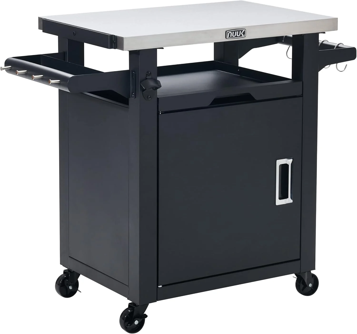 42 Inch Rolling Outdoor Kitchen Island and BBQ Serving Cart