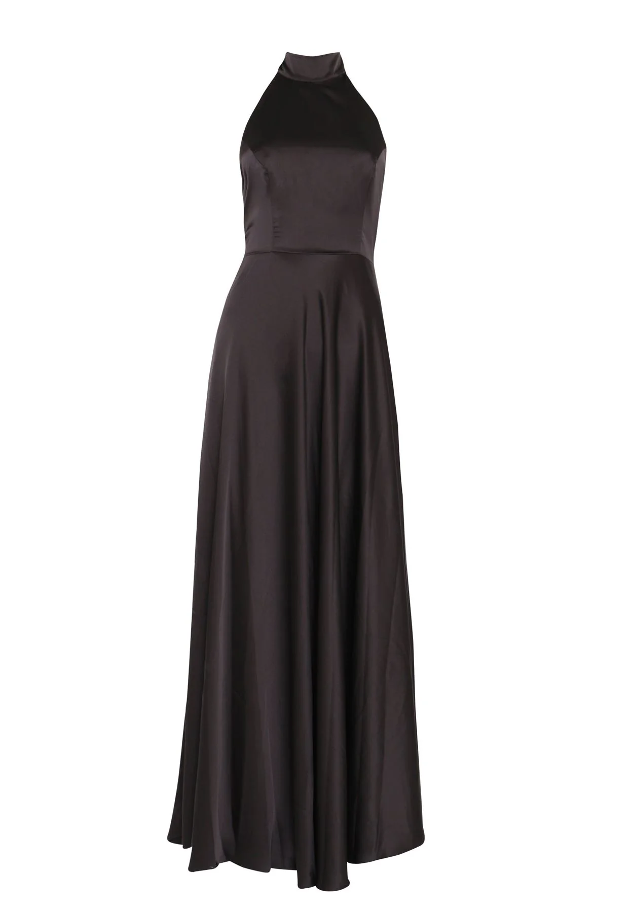 Cleo Black Halterneck Bias-Cut Maxi-Dress