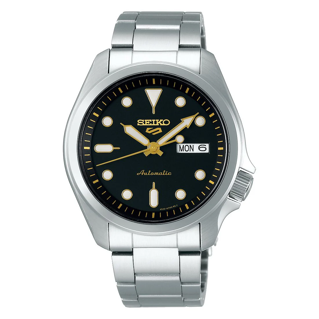 Orologio uomo Seiko 5 sports SRPE57K1 nero e oro giallo