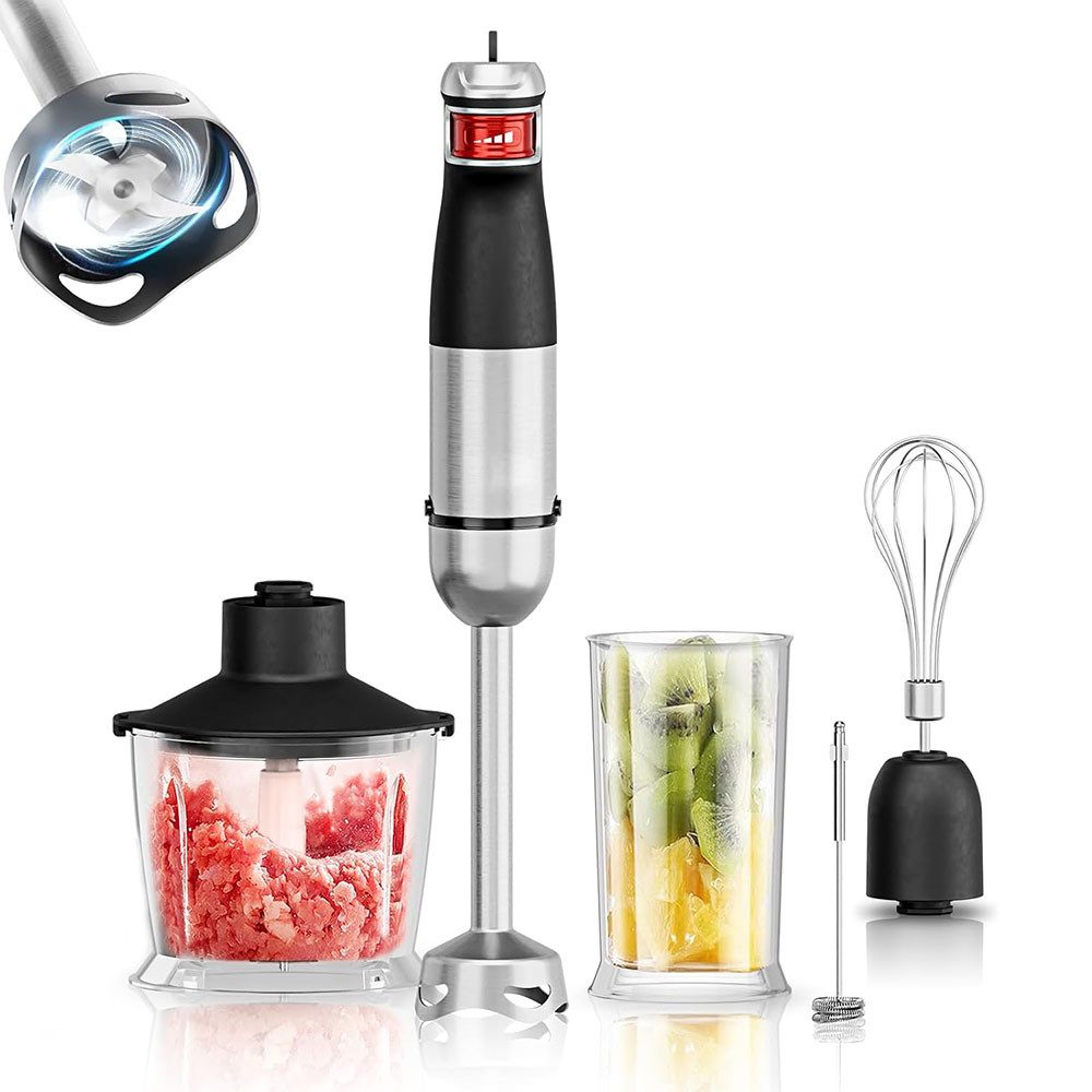 Stabmixer Stabmixer 6-in-1 Pürierstab Set, Edelstahl Handheld Blender