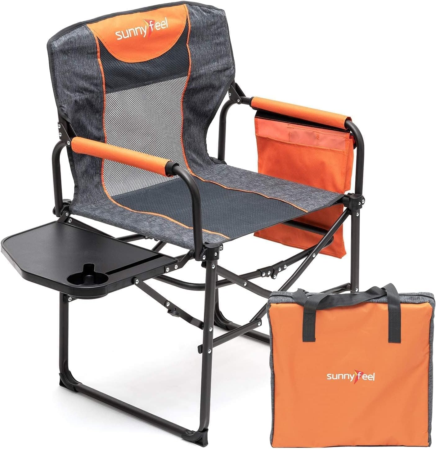Camping Directors Chair Heavy Duty Oversized Portable Folding Chair with Side Table