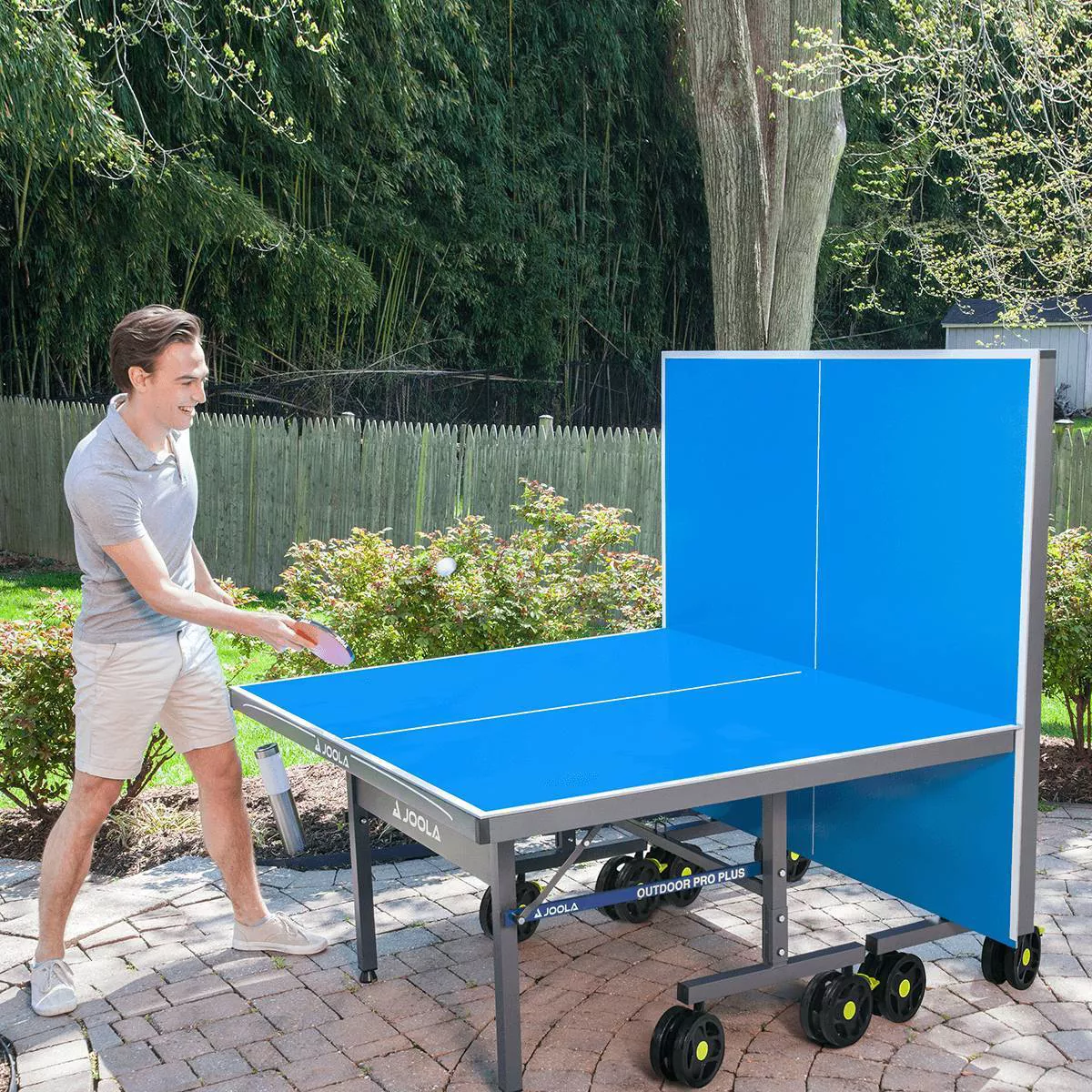 JOOLA Nova Pro Plus Outdoor Table Tennis Table with Weatherproof Net, 9锟�5 ft, Foldable, Aluminum Surface