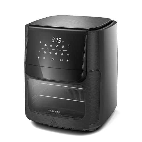 Frigidaire 5 in 1 Large Air Fryer Toaster Oven Combo   12.6 Qt Total Capacity, 3.7 Qt Basket   7 Preprogrammed Recipes, Airfryer Accessories Included, Black : Home & Kitchen