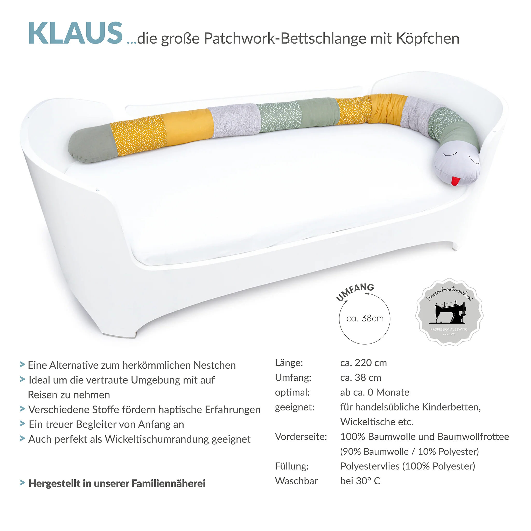 KLAUS patchwork Bettschlange