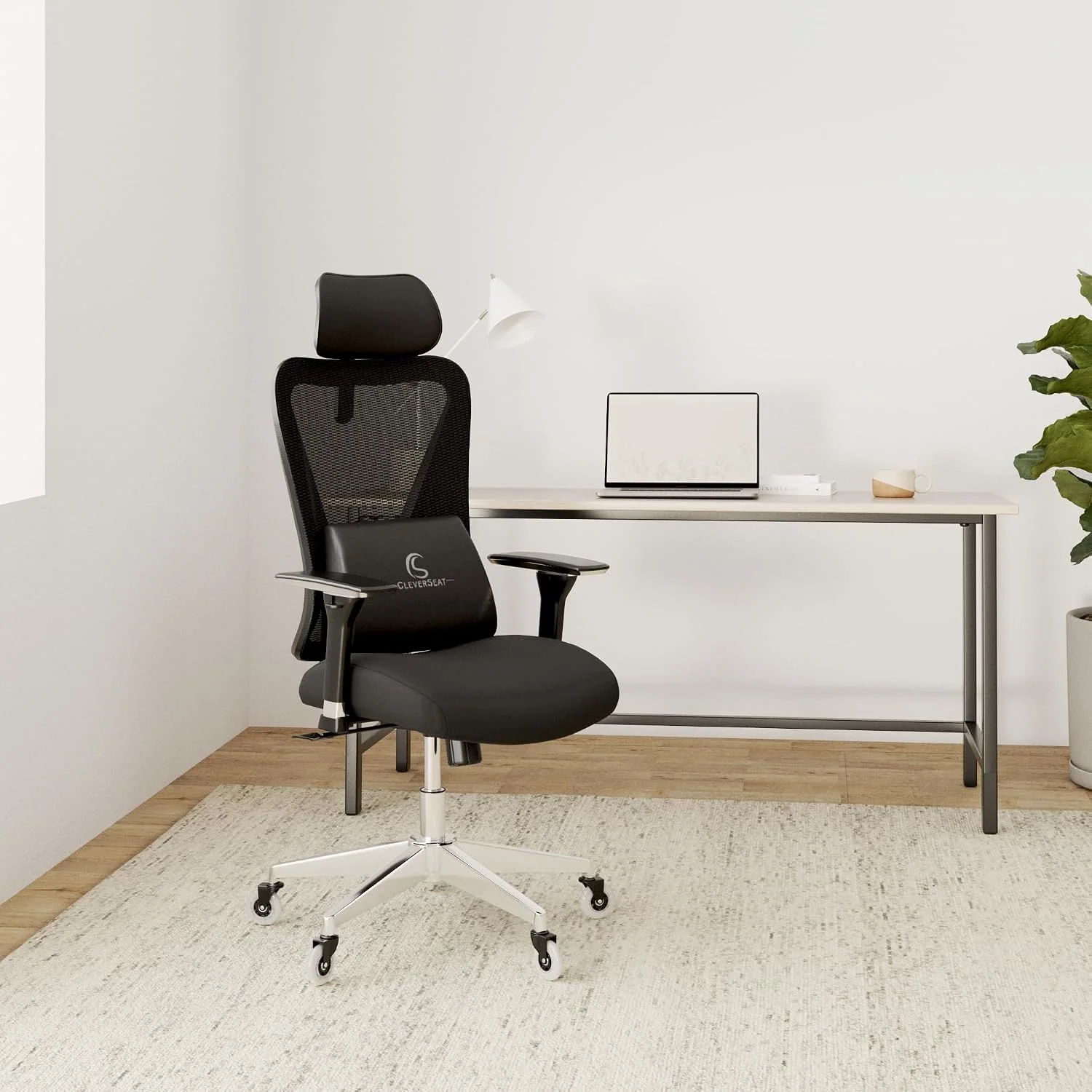 CLOUVOU Ergonomischer Bürostuhl mit verstellbaren Armlehnen und Kopfstütze