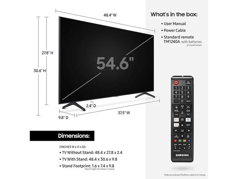 Samsung 55 TU700D Crystal UHD 4K Smart TV – UN55TU700DFXZA