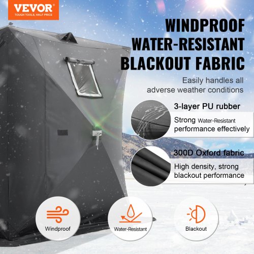 VEVOR Angelzelt 3-4 Personen Anglerschirm Campingzelt Eisangelzelt 2,3x2,3x2m
