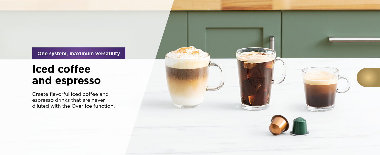 Iced coffee and espresso Create flavorful iced coffee and espresso drinks that are never diluted