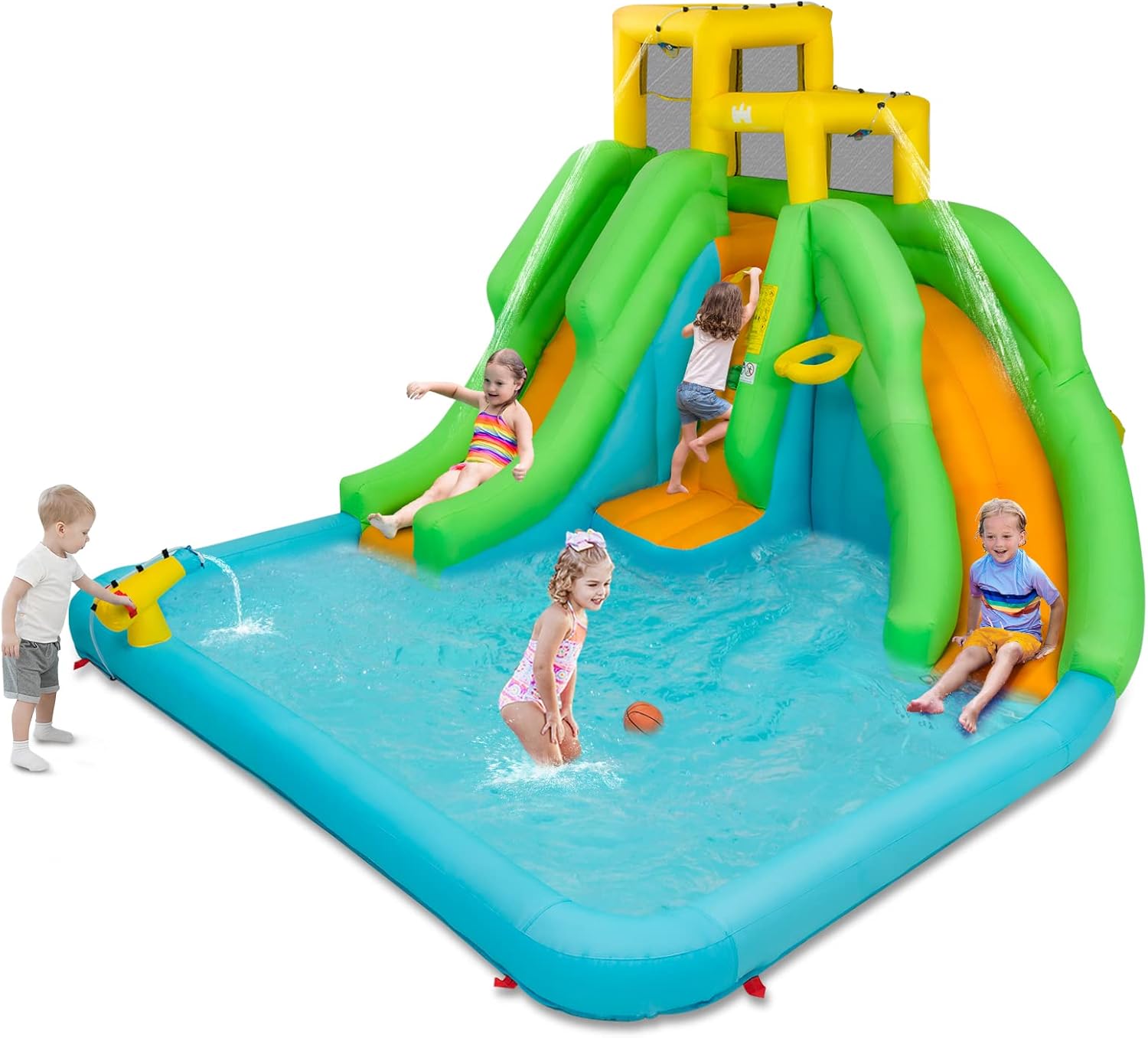 GYMAX Inflatable Castle for Children 3-10 Years, 400 x 361 x 255 cm